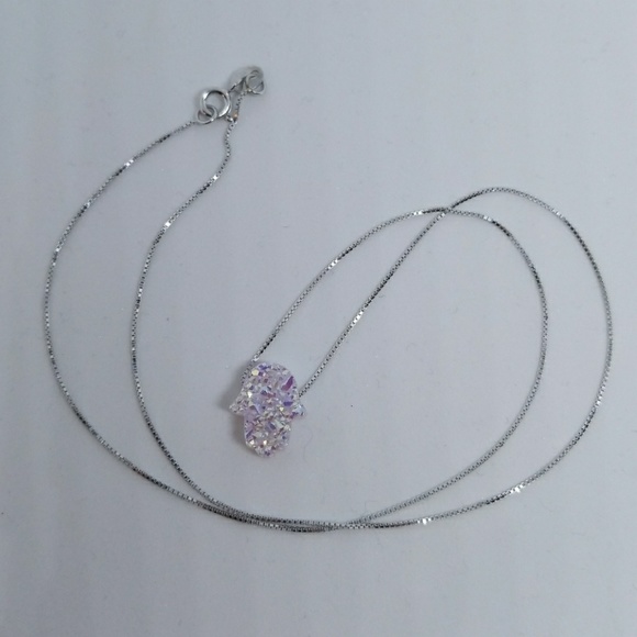 White Hamsa with silver chain - Picture 1 of 1